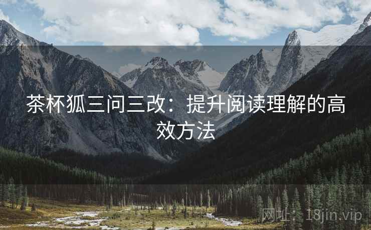 茶杯狐三问三改:提升阅读理解的高效方法