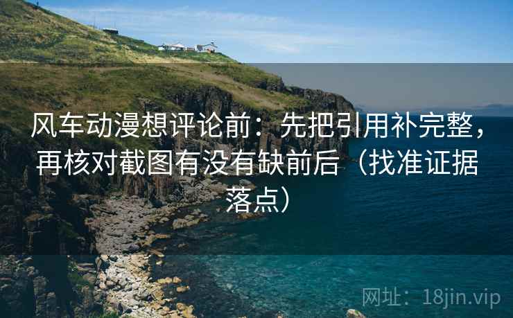 风车动漫想评论前：先把引用补完整，再核对截图有没有缺前后（找准证据落点）